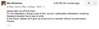 Illustration for article titled Nev Schulman Wants Nothing To Do With Deadspin